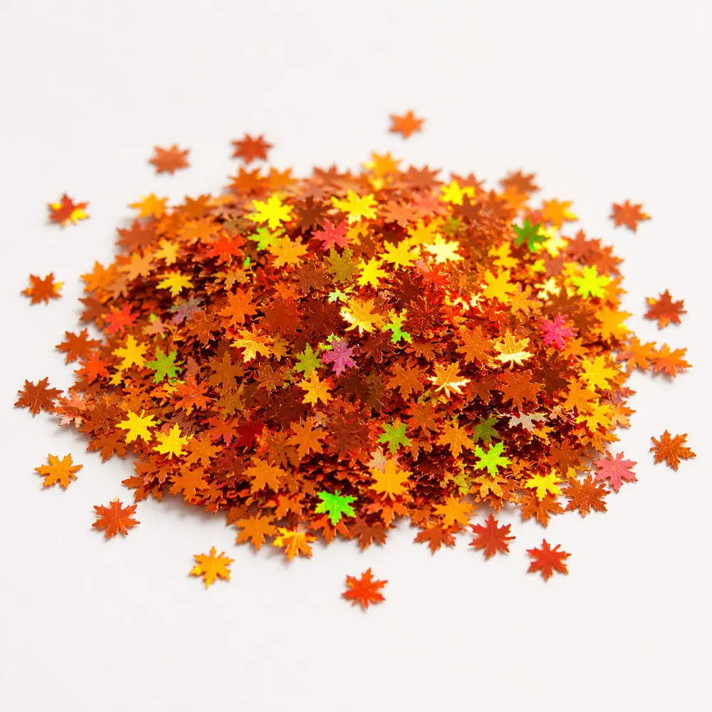 Autumn Maple Leaf Holographic Sequins wholesale, product code MA012