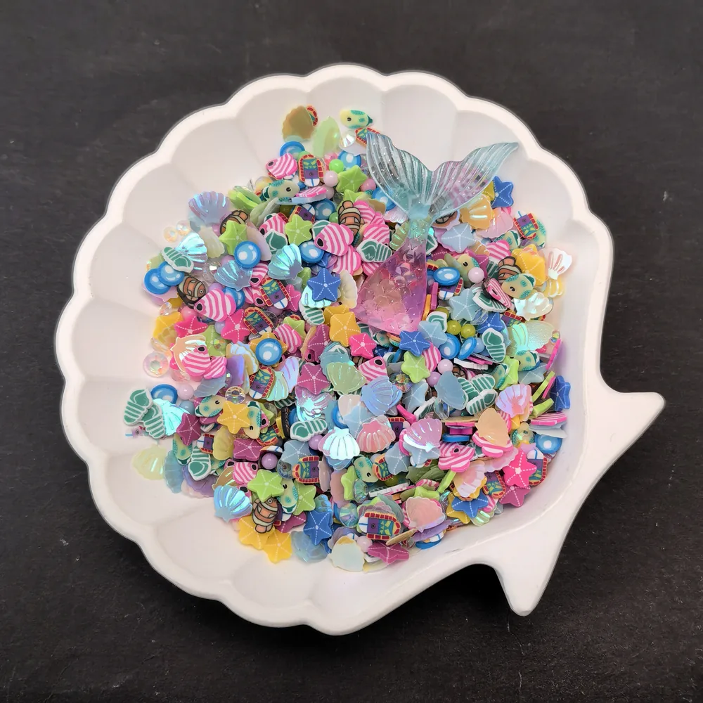 Mermaid & Ocean Slime Charm Mix bowl presentation, product code SLM10001 thumbnail