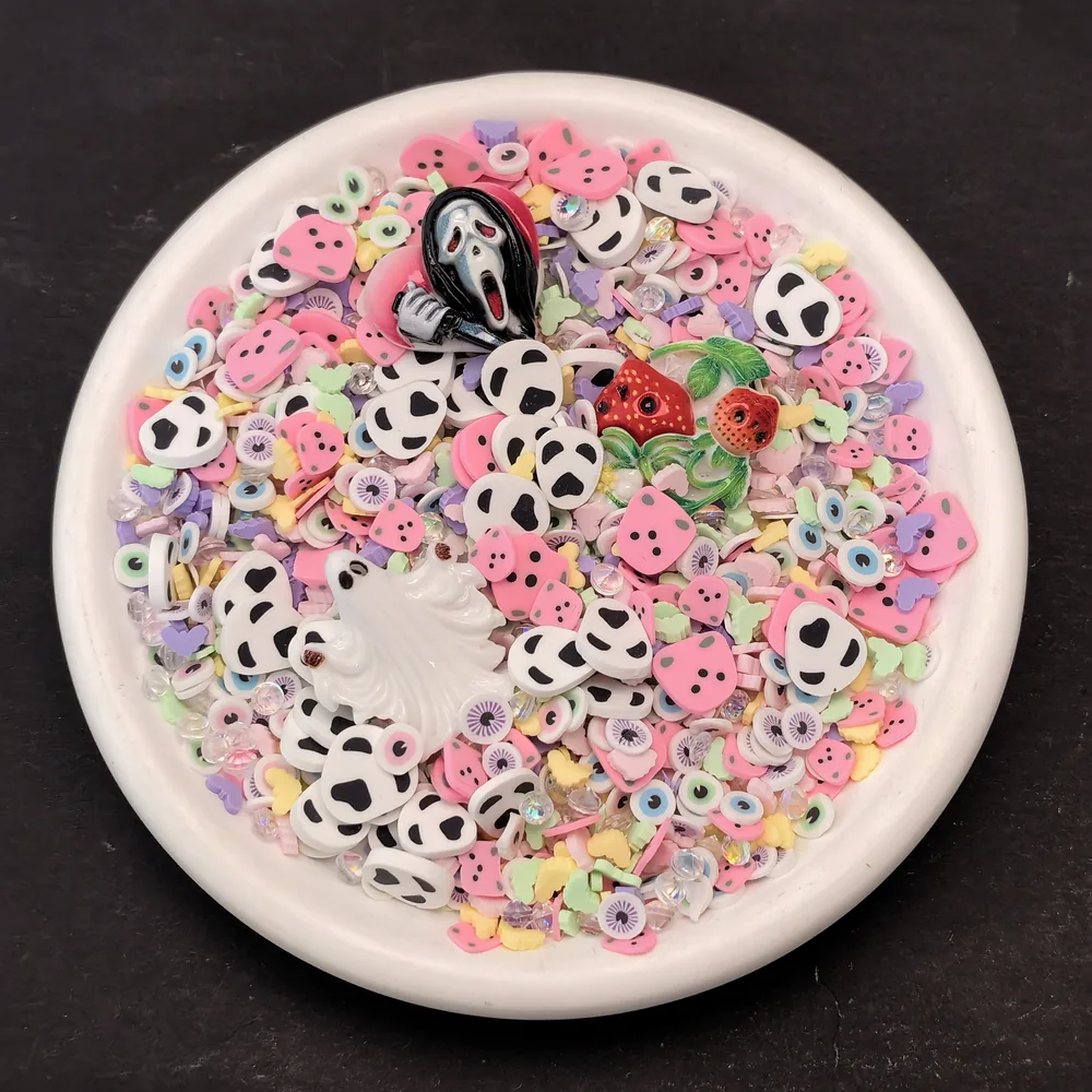 Pink Halloween Ghost & Fruit Slime Charm Mix, product code SLM10002