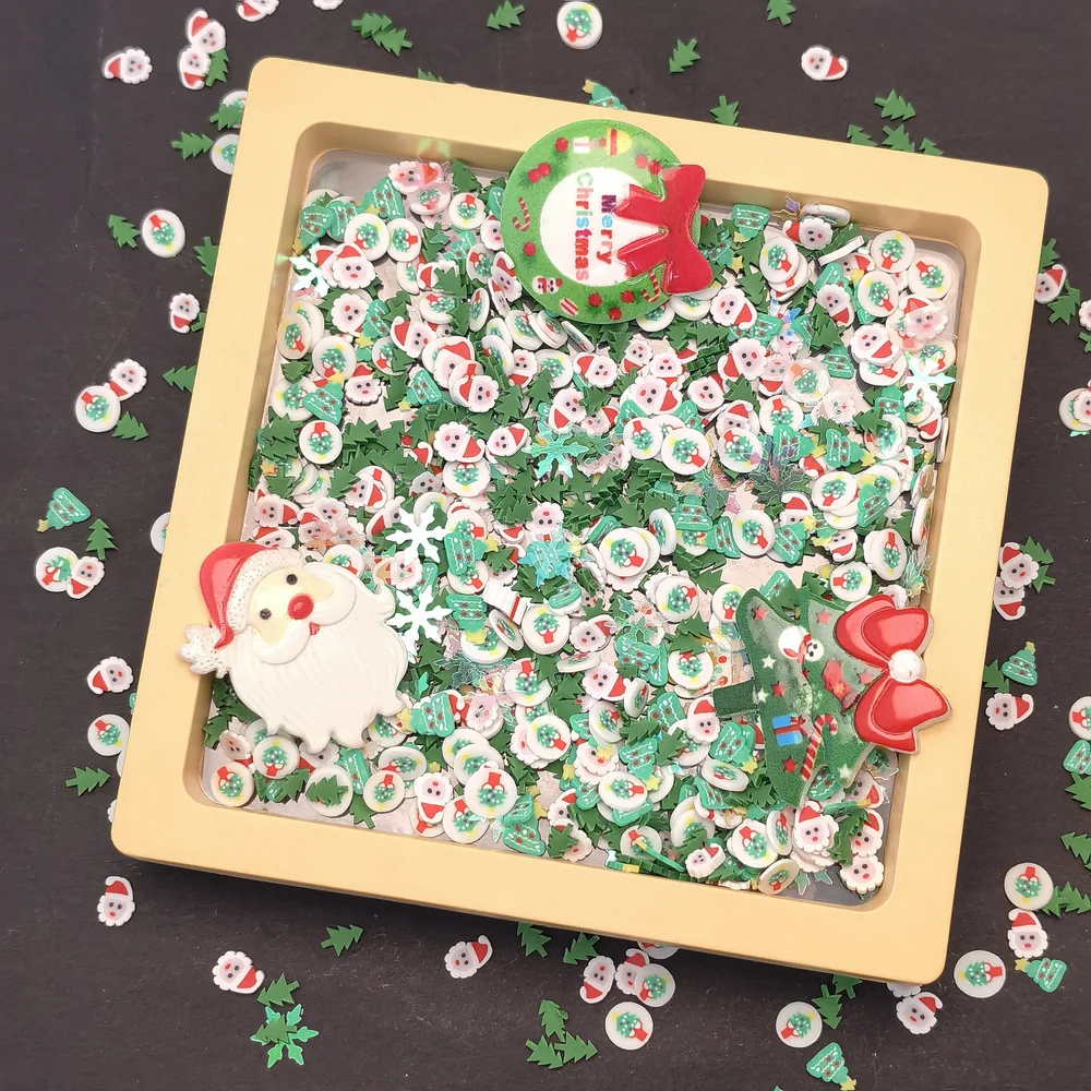 Christmas Santa & Tree Slime Charm Mix display tray presentation, product code SLM10003 thumbnail
