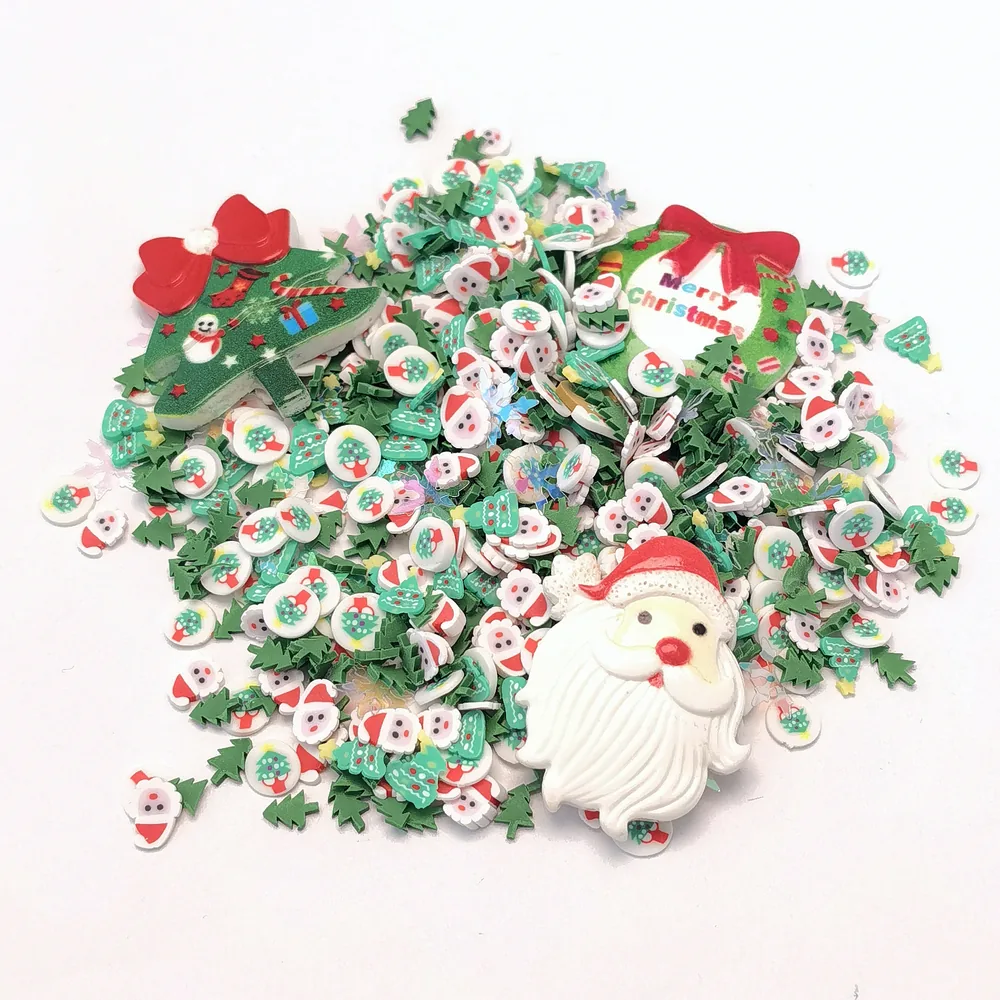 Christmas Santa & Tree Slime Charm Mix loose assortment on a light background, product code SLM10003 thumbnail