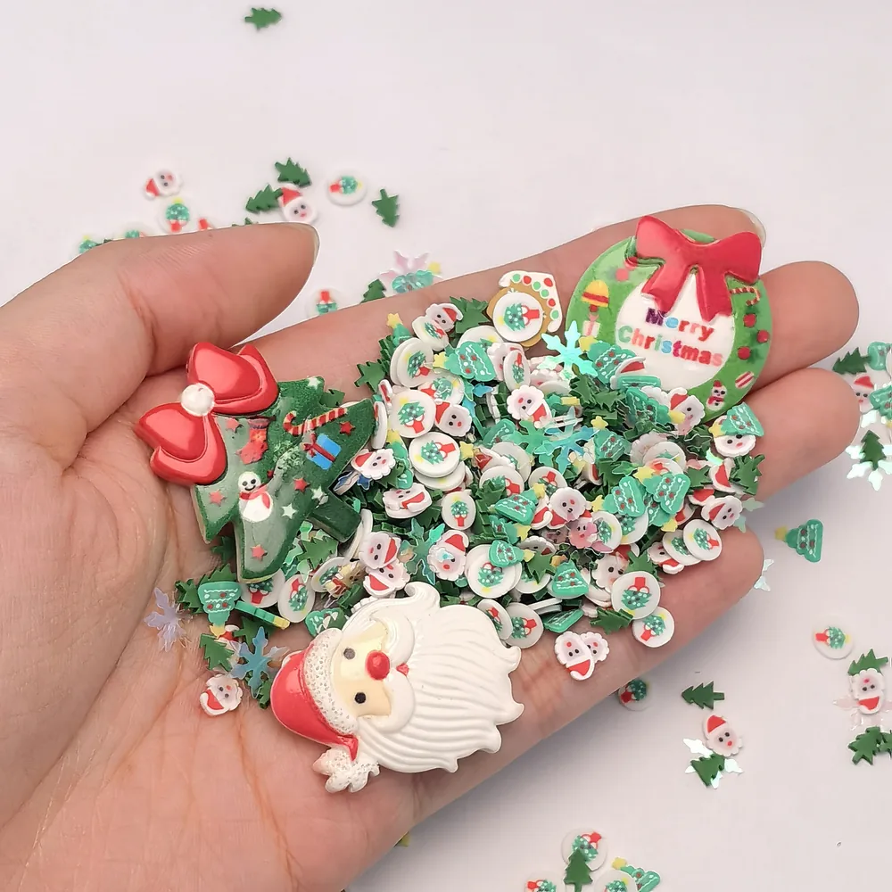 Christmas Santa & Tree Slime Charm Mix hand-held component close-up, product code SLM10003 thumbnail