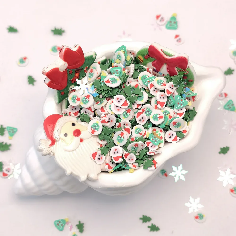 Christmas Santa & Tree Slime Charm Mix shell-bowl presentation, product code SLM10003 thumbnail