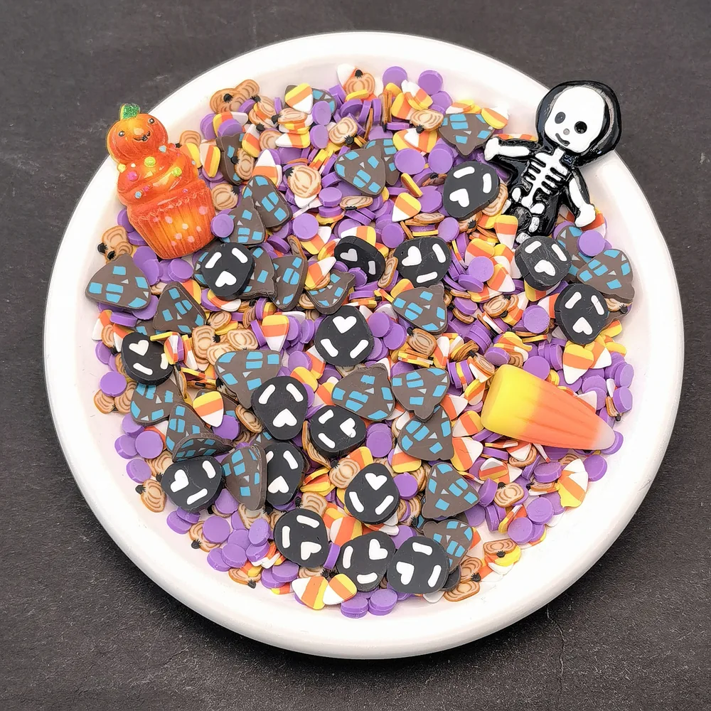 Halloween Skeleton & Candy Corn Slime Charm Mix, product code SLM10004