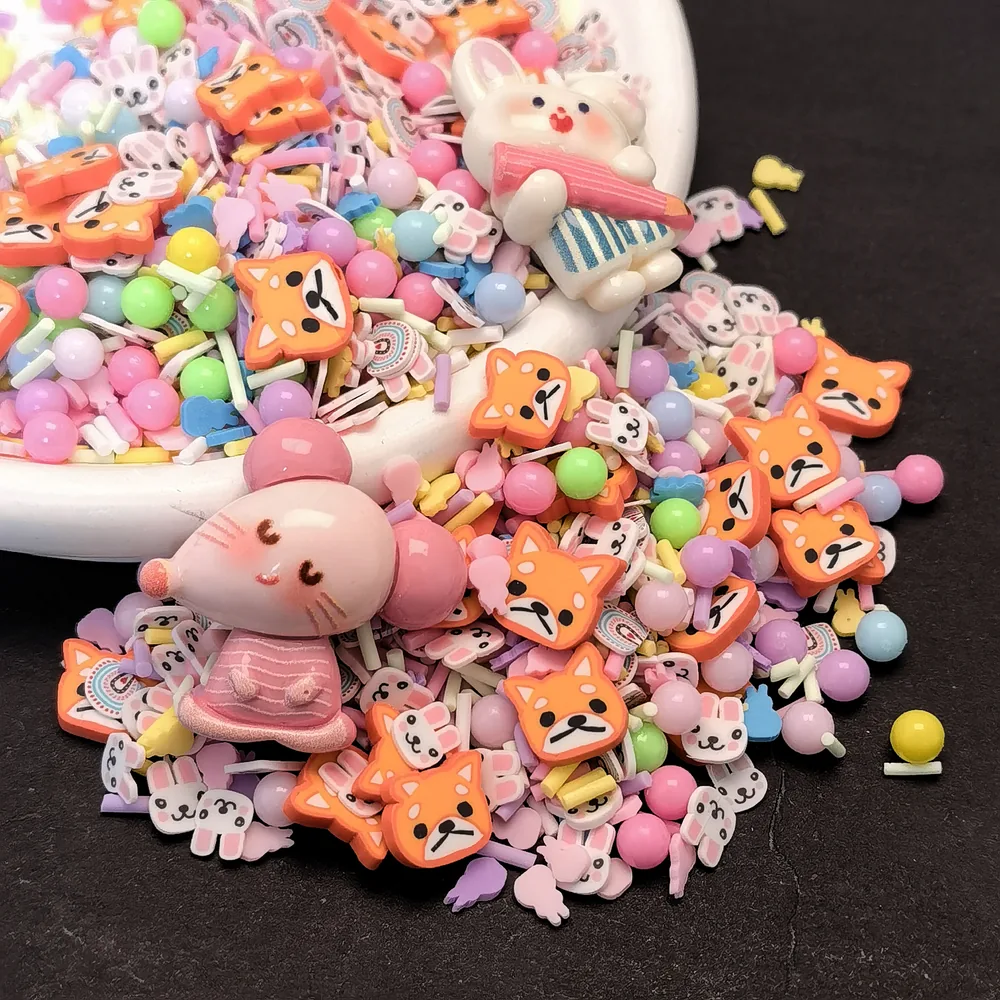 Pastel Animal Slime Charm Mix dark-background close-up, product code SLM10005 thumbnail