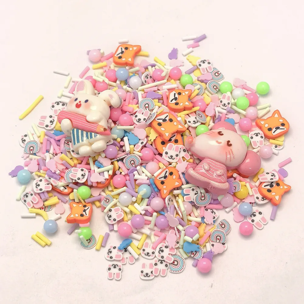 Pastel Animal Slime Charm Mix loose assortment on a light background, product code SLM10005 thumbnail