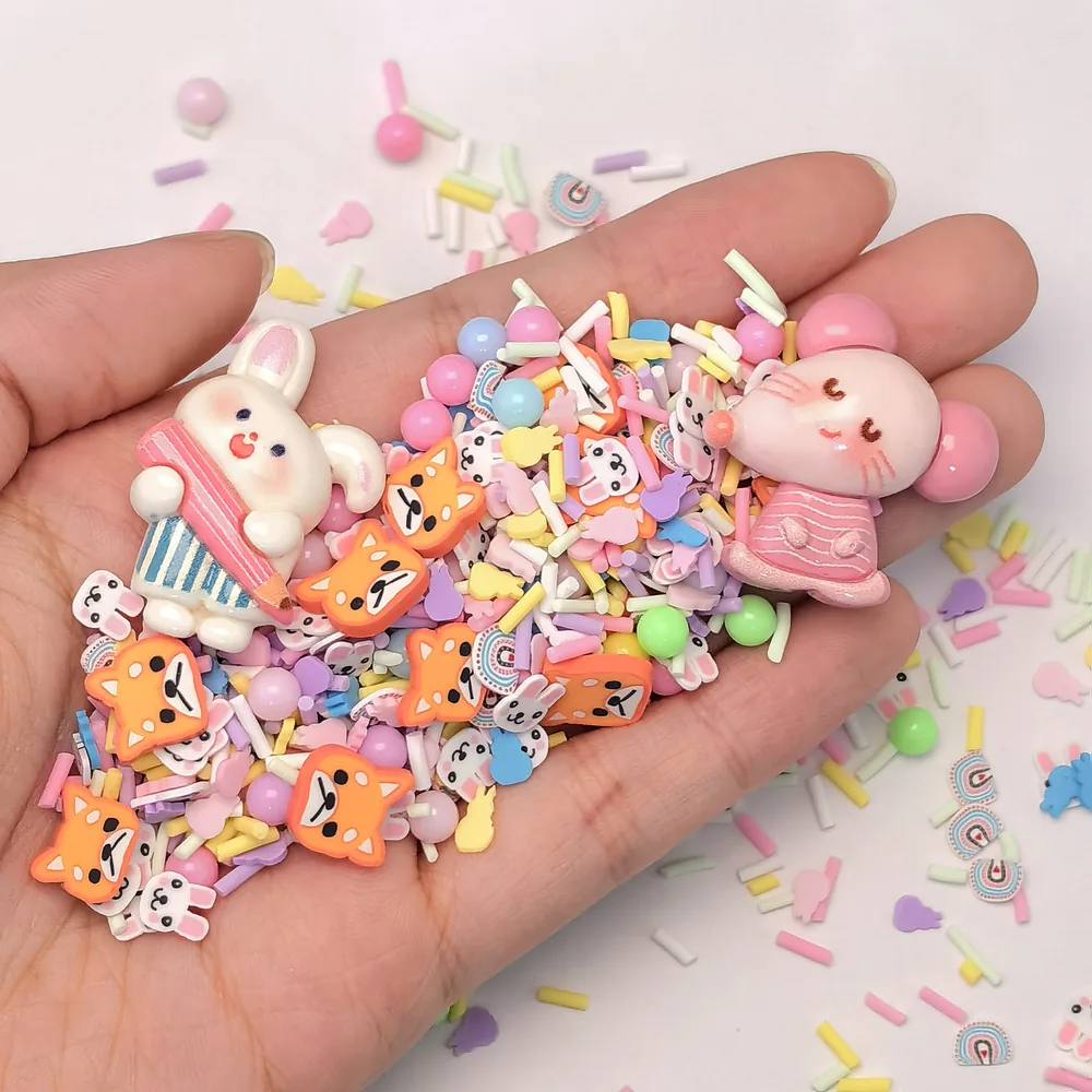Pastel Animal Slime Charm Mix hand-held component close-up, product code SLM10005 thumbnail