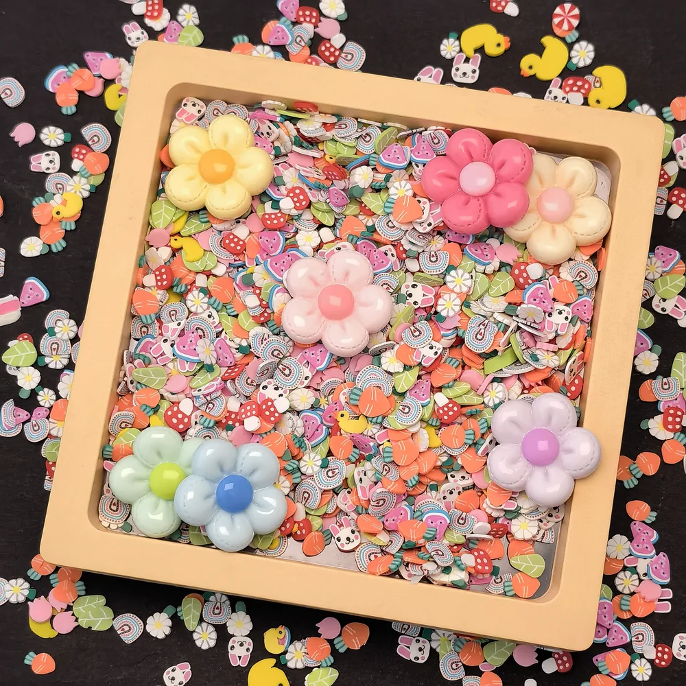 Pastel Flower Slime Charm Mix display tray presentation, product code SLM10008 thumbnail
