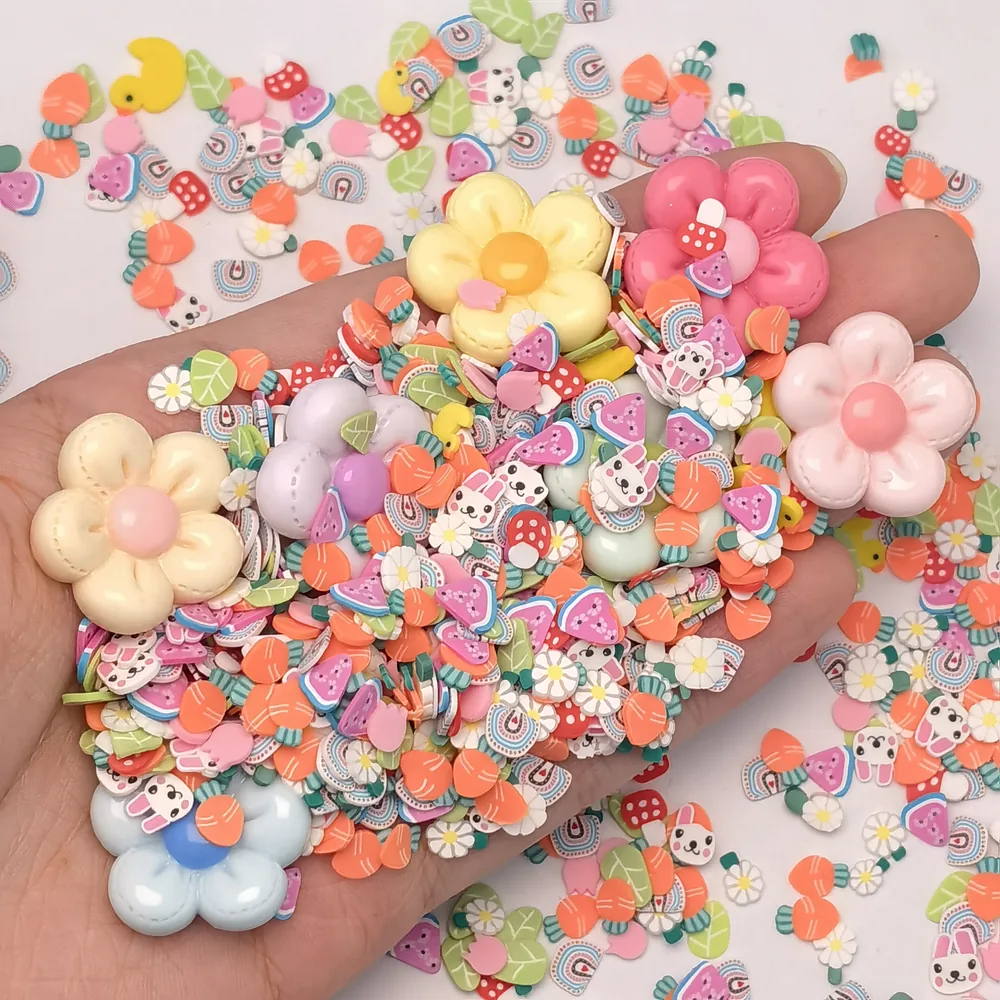 Pastel Flower Slime Charm Mix hand-held component close-up, product code SLM10008 thumbnail