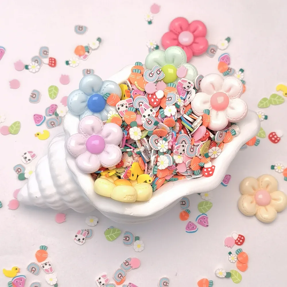 Pastel Flower Slime Charm Mix shell-bowl presentation, product code SLM10008 thumbnail