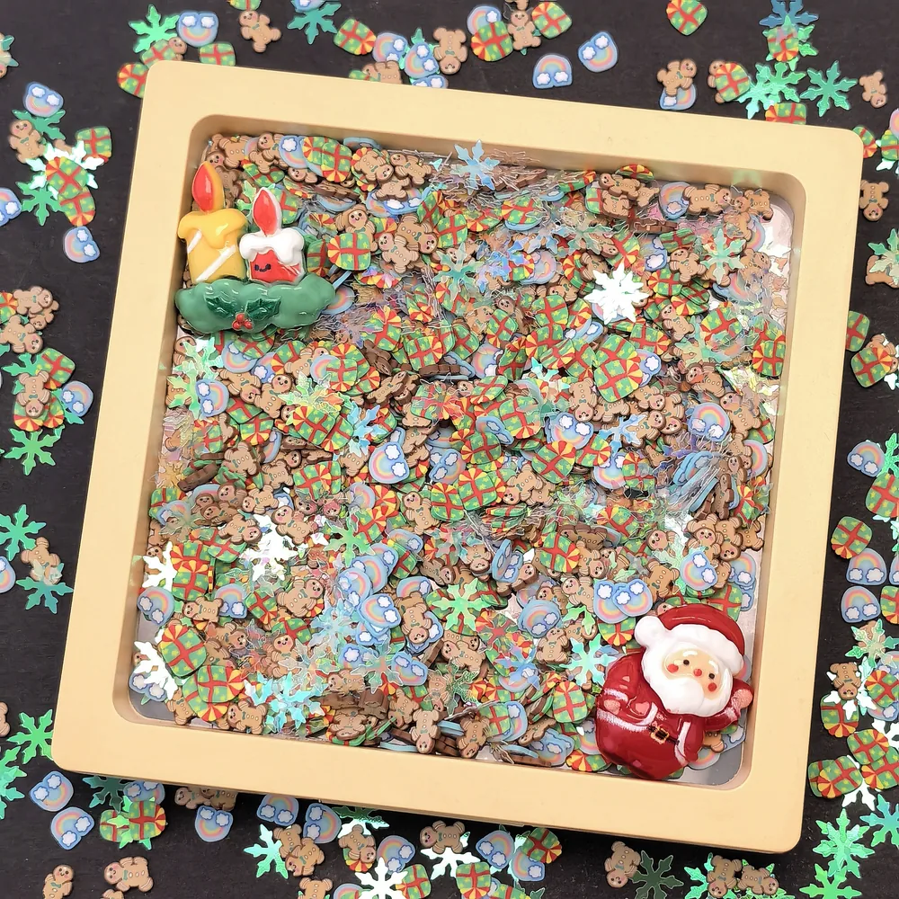 Christmas Snowflake & Santa Slime Charm Mix display tray presentation, product code SLM10009 thumbnail