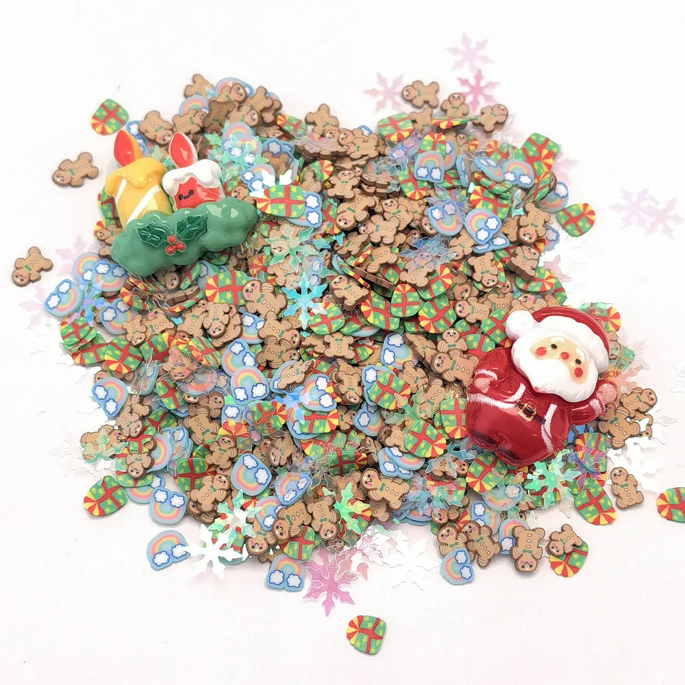 Christmas Snowflake & Santa Slime Charm Mix loose assortment on a light background, product code SLM10009 thumbnail