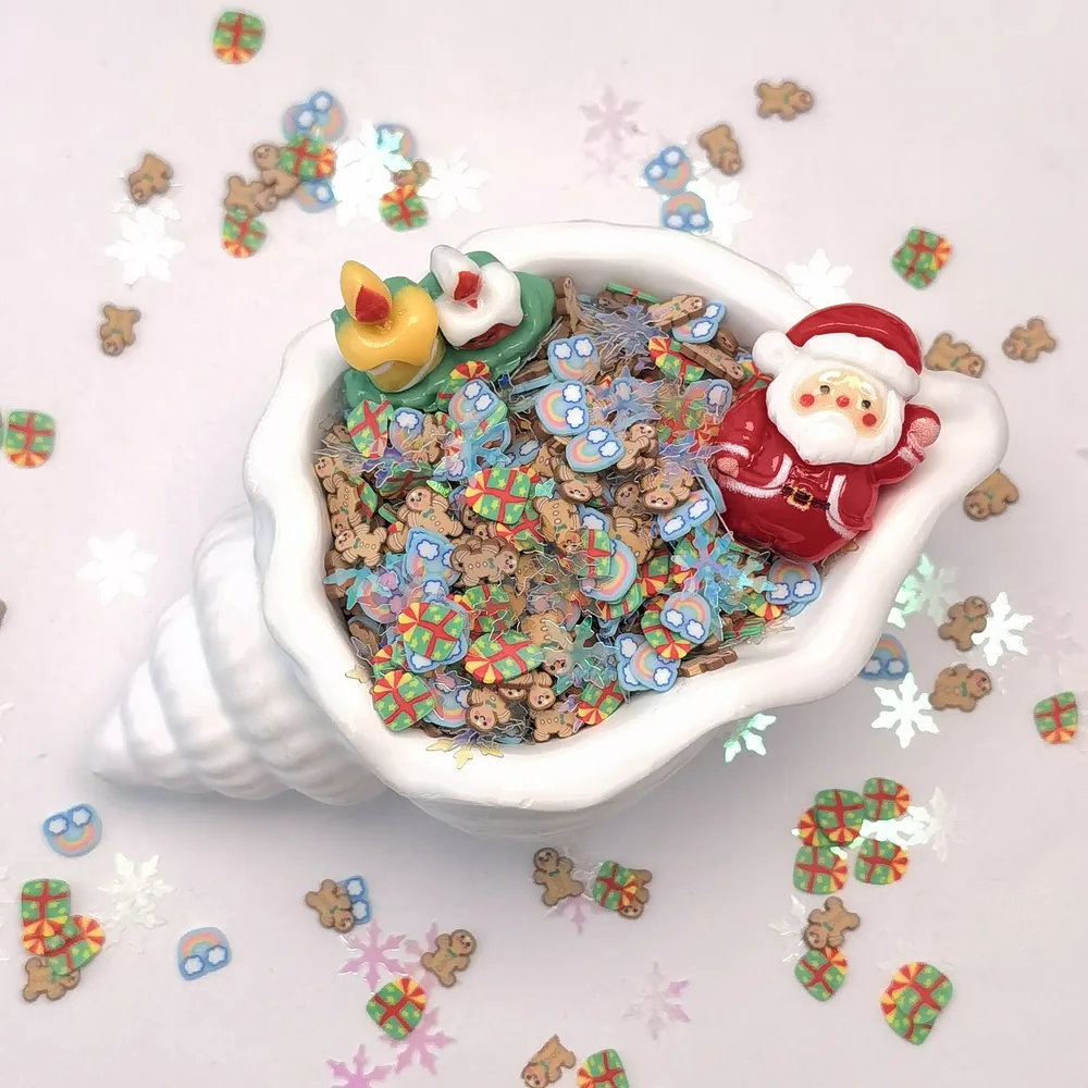 Christmas Snowflake & Santa Slime Charm Mix shell-bowl presentation, product code SLM10009 thumbnail