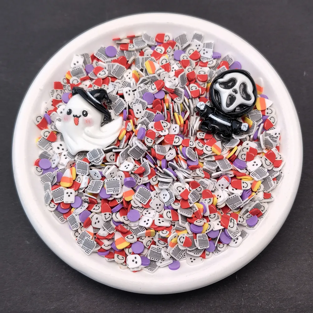 Red Halloween Ghost Slime Charm Mix, product code SLM10010