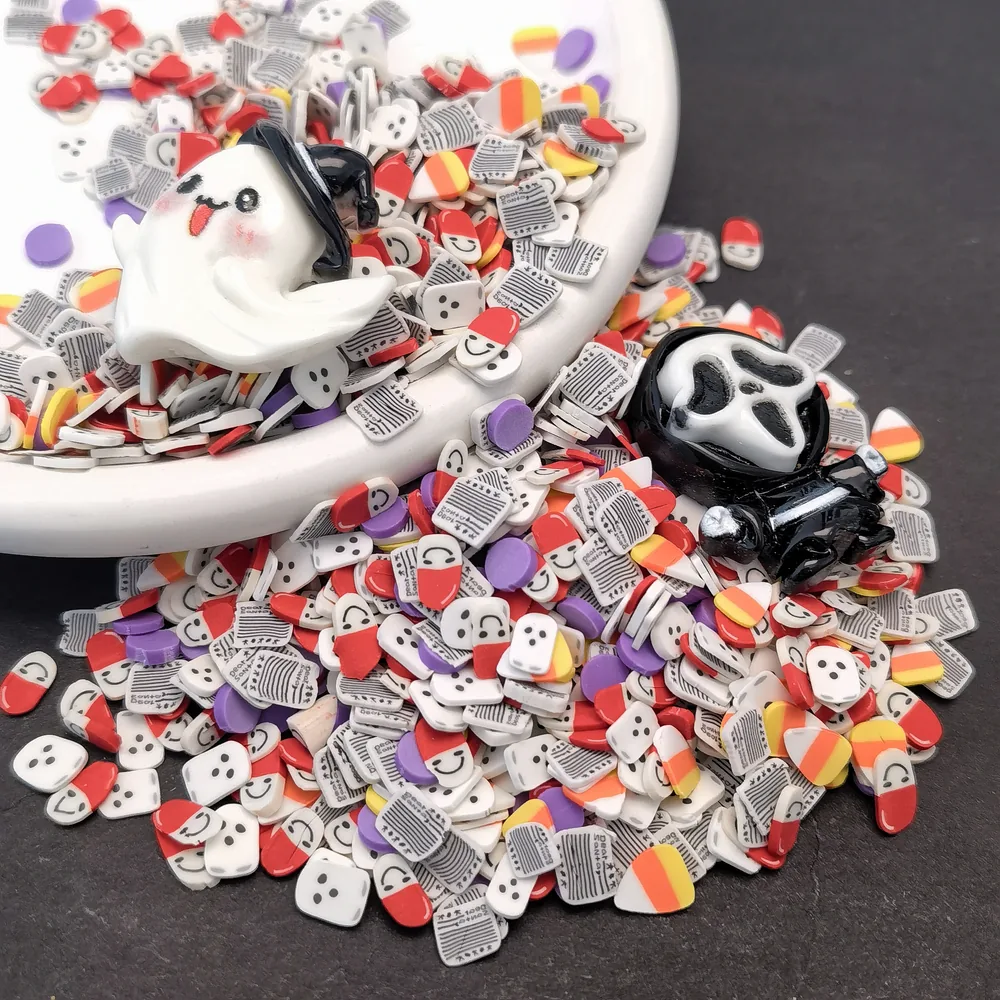 Red Halloween Ghost Slime Charm Mix dark-background close-up, product code SLM10010 thumbnail