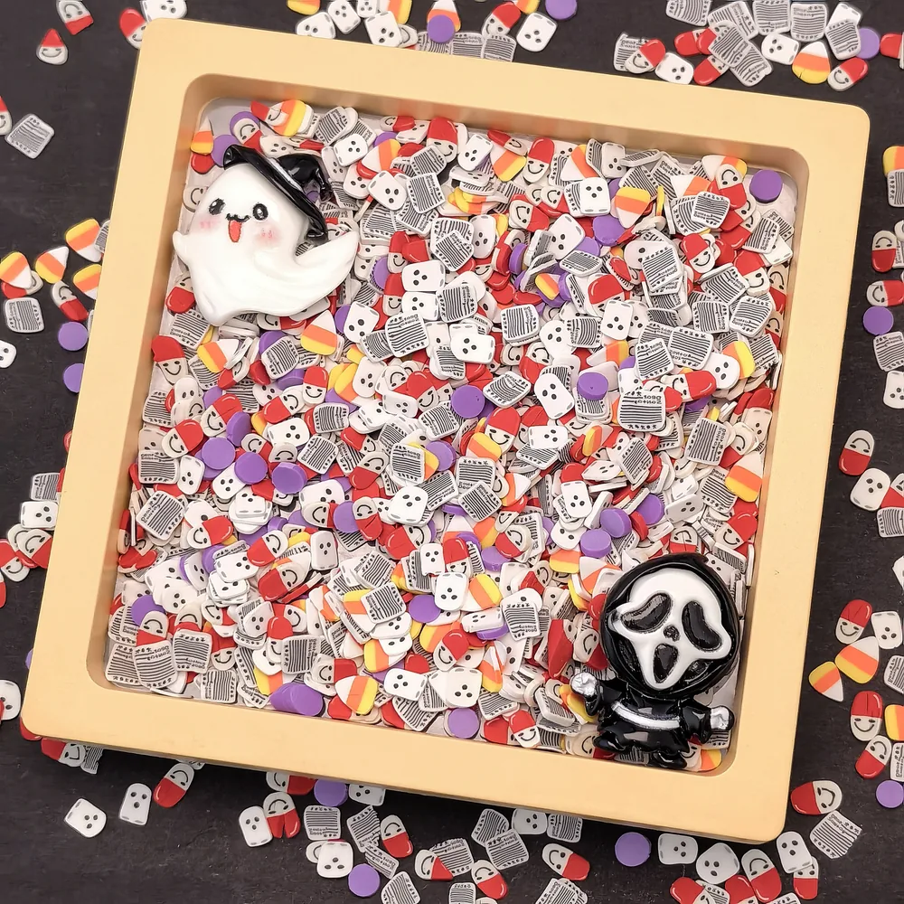 Red Halloween Ghost Slime Charm Mix display tray presentation, product code SLM10010 thumbnail