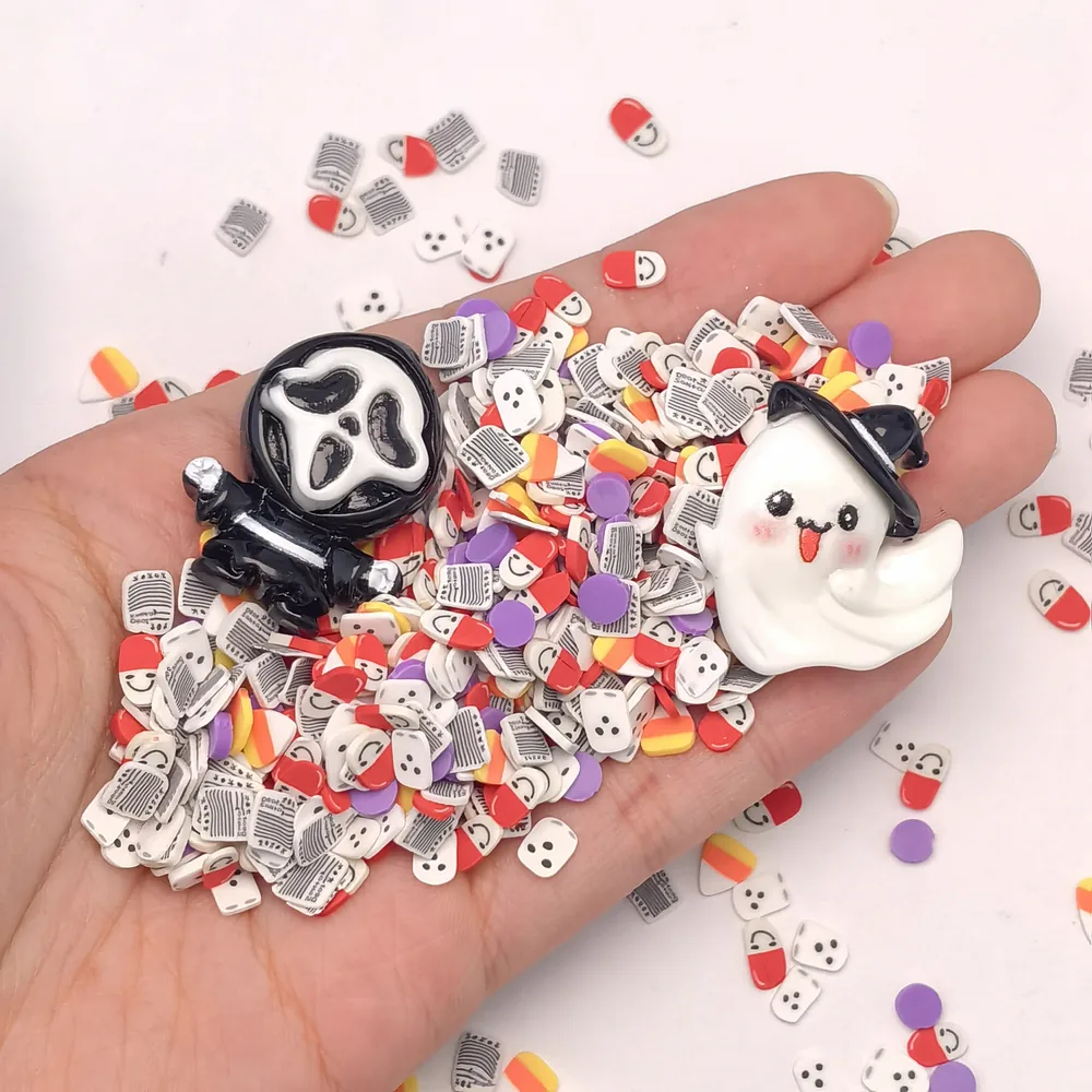 Red Halloween Ghost Slime Charm Mix hand-held component close-up, product code SLM10010 thumbnail