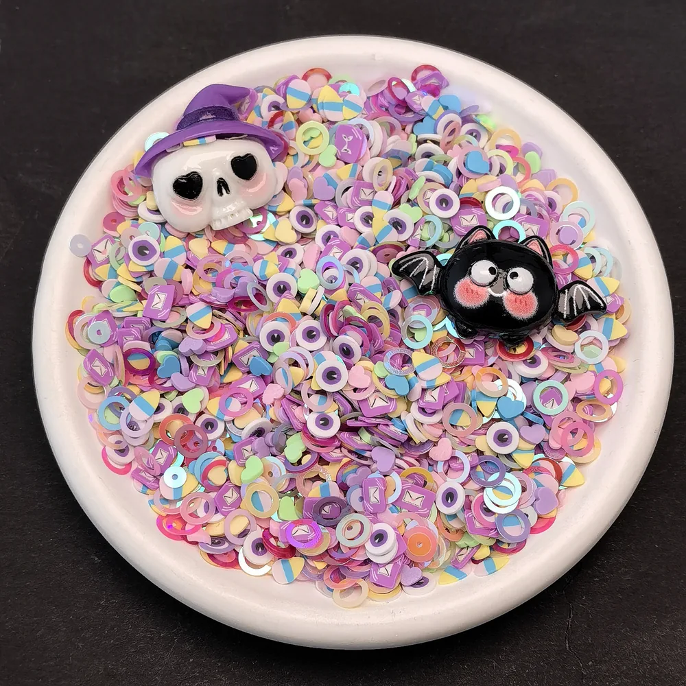 Purple Halloween Skull Slime Charm Mix, product code SLM10011