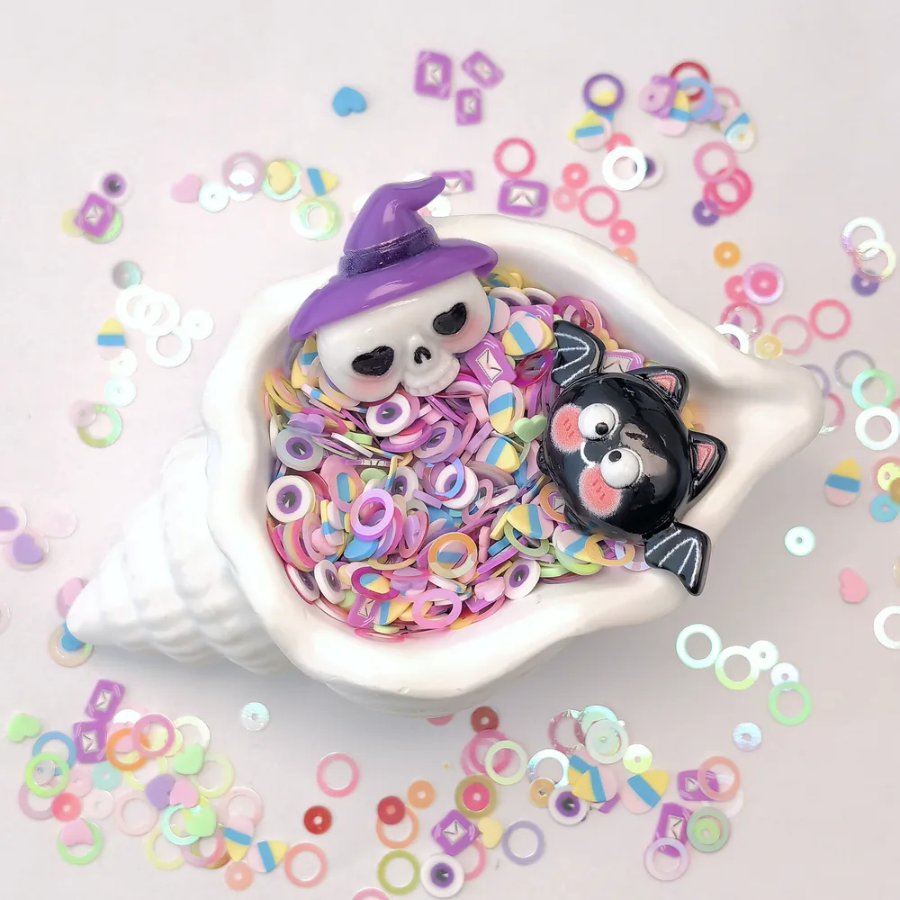 Purple Halloween Skull Slime Charm Mix shell-bowl presentation, product code SLM10011 thumbnail