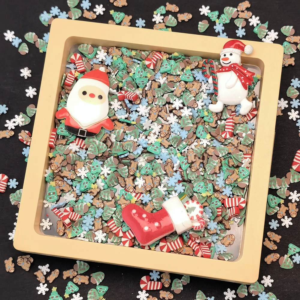 Christmas Santa & Candy Slime Charm Mix display tray presentation, product code SLM10013 thumbnail