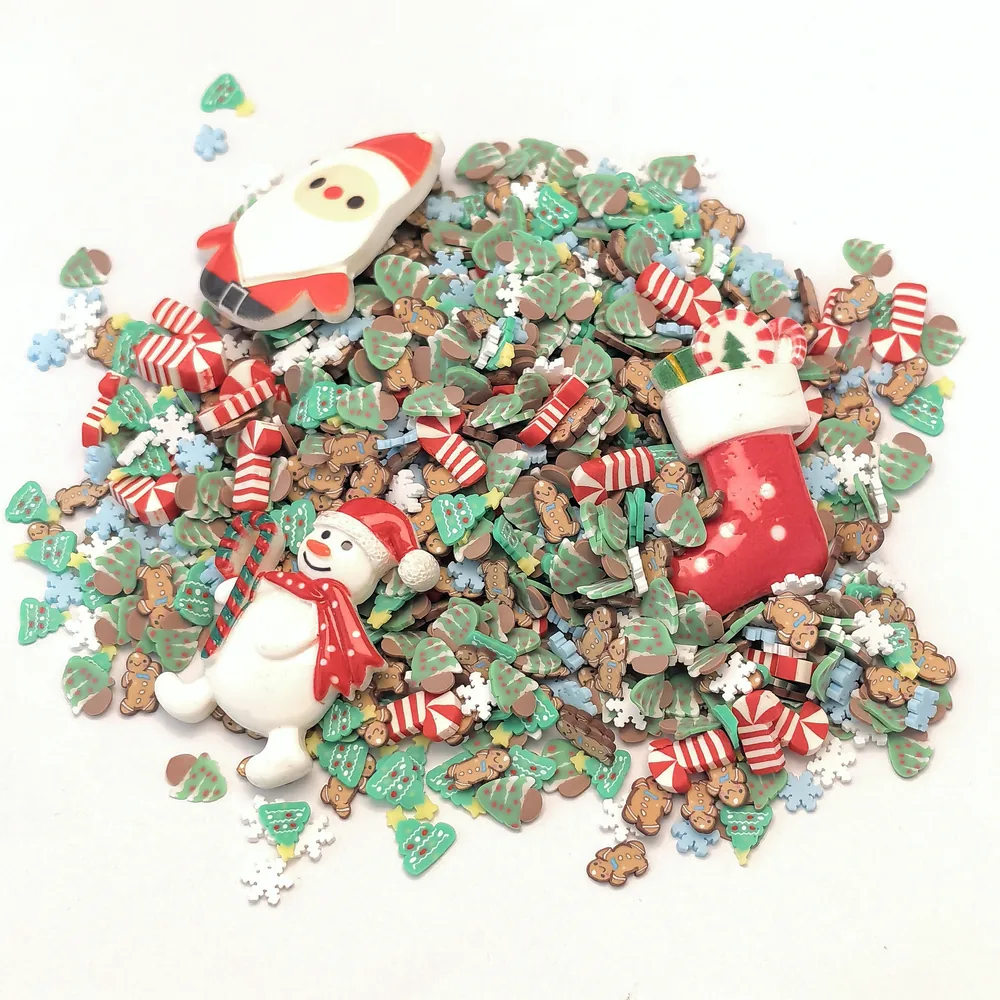 Christmas Santa & Candy Slime Charm Mix loose assortment on a light background, product code SLM10013 thumbnail