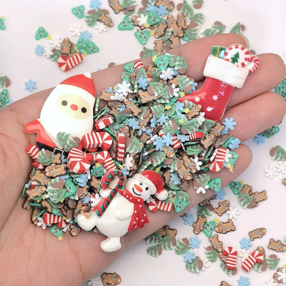 Christmas Santa & Candy Slime Charm Mix hand-held component close-up, product code SLM10013 thumbnail