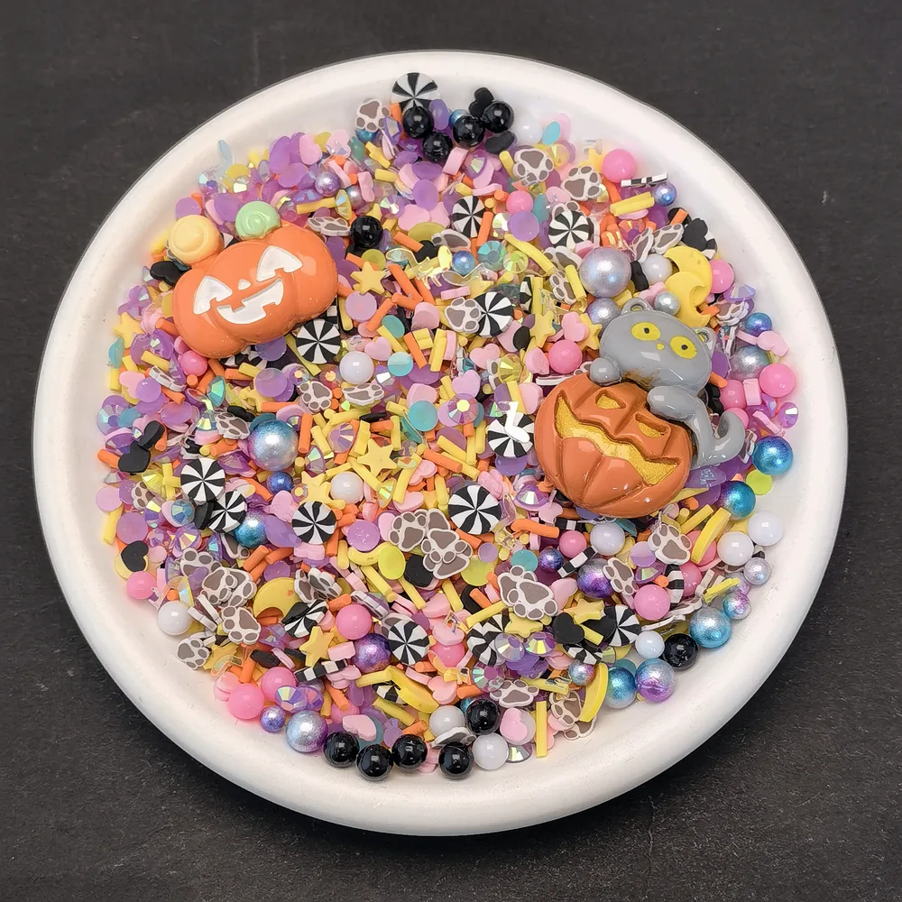 Halloween Pumpkin & Cat Slime Charm Mix, product code SLM10014