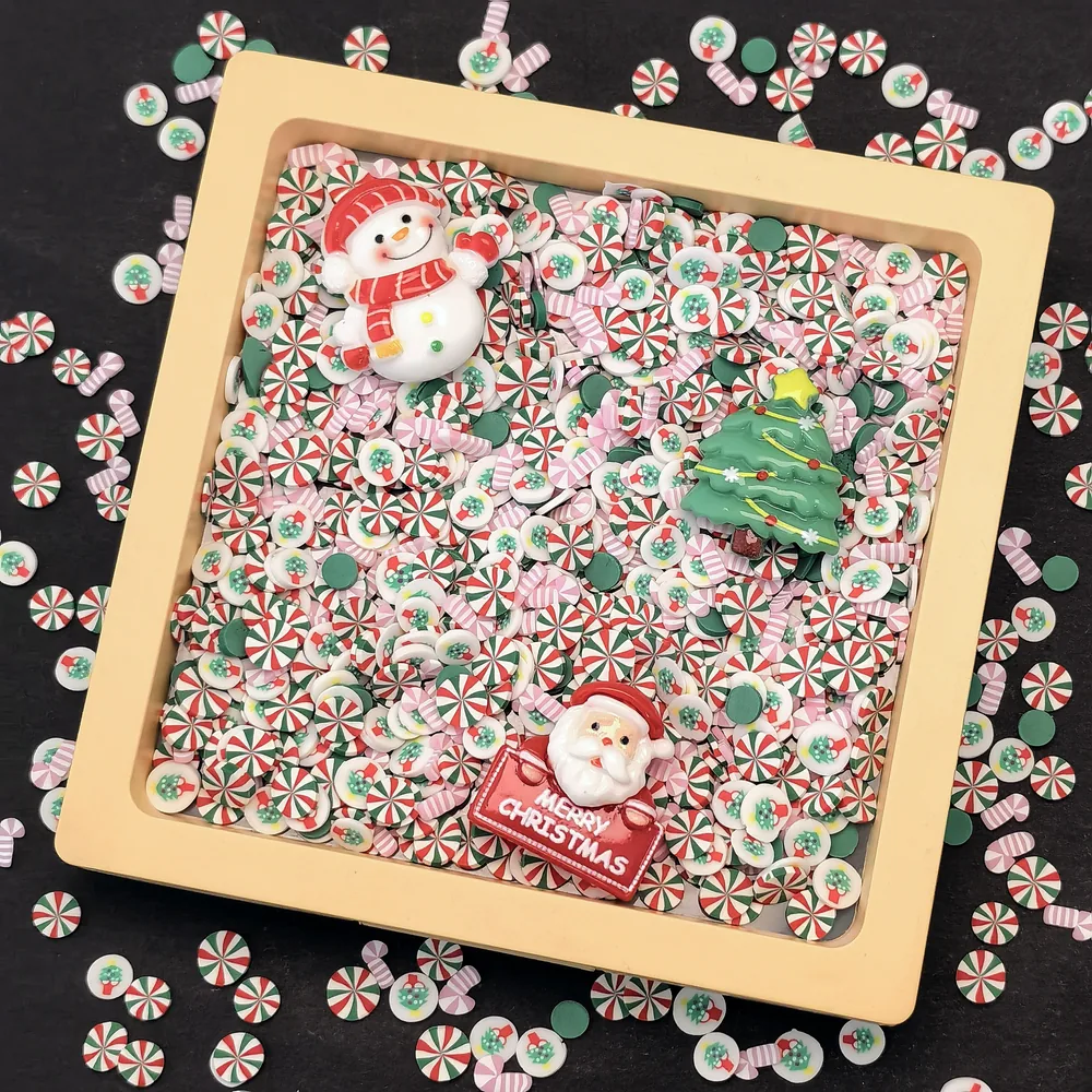 Christmas Peppermint & Snowman Slime Charm Mix display tray presentation, product code SLM10015 thumbnail
