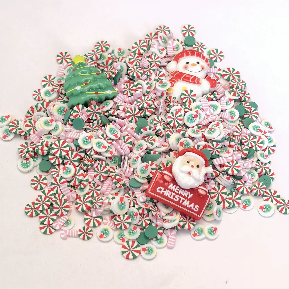 Christmas Peppermint & Snowman Slime Charm Mix loose assortment on a light background, product code SLM10015 thumbnail