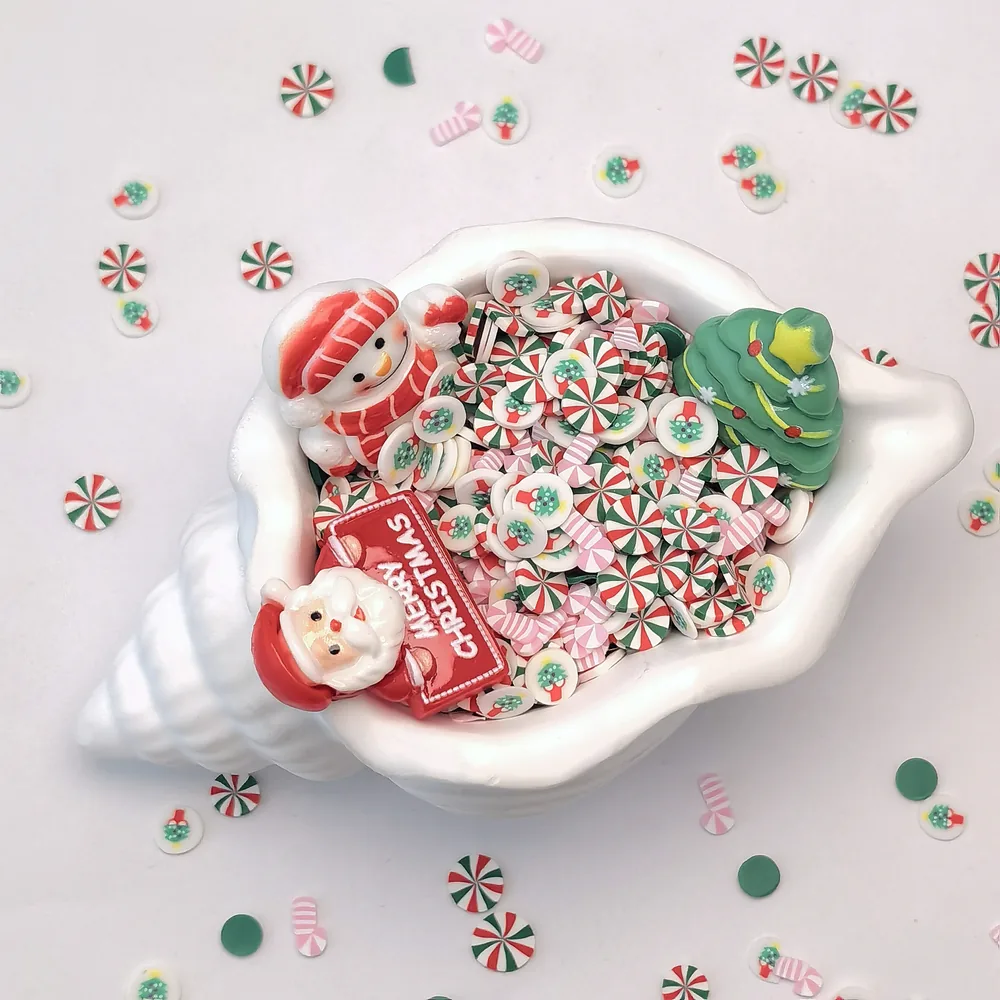 Christmas Peppermint & Snowman Slime Charm Mix shell-bowl presentation, product code SLM10015 thumbnail