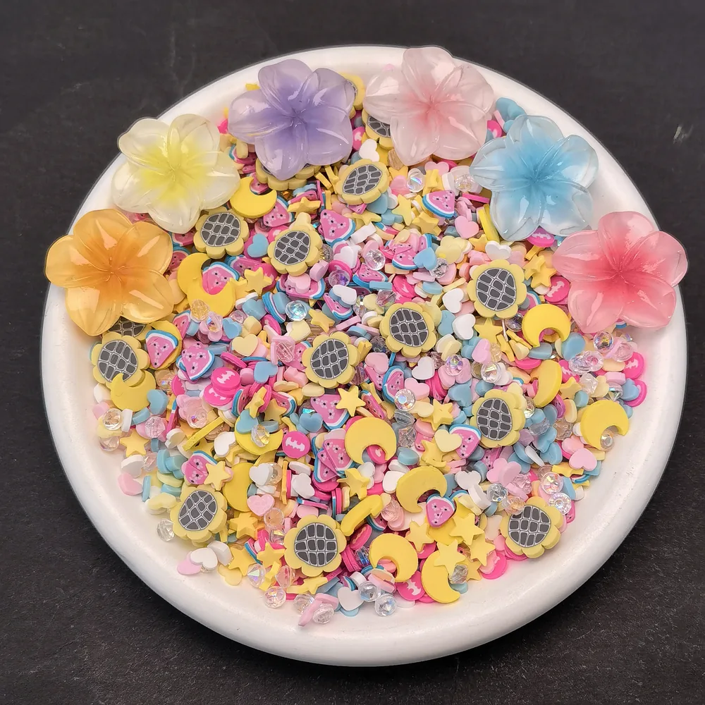 Pastel Flower & Moon Slime Charm Mix, product code SLM10016