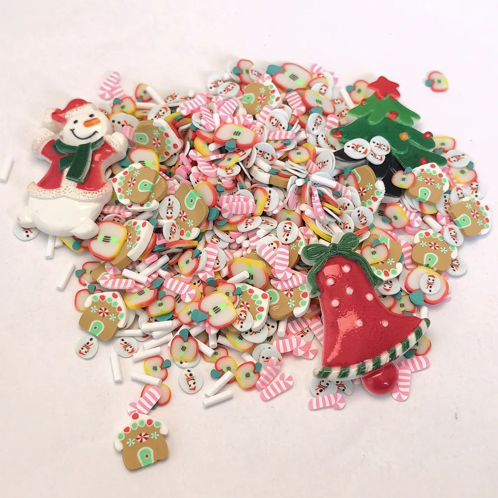 Christmas Tree & Snowman Slime Charm Mix loose assortment on a light background, product code SLM10017 thumbnail