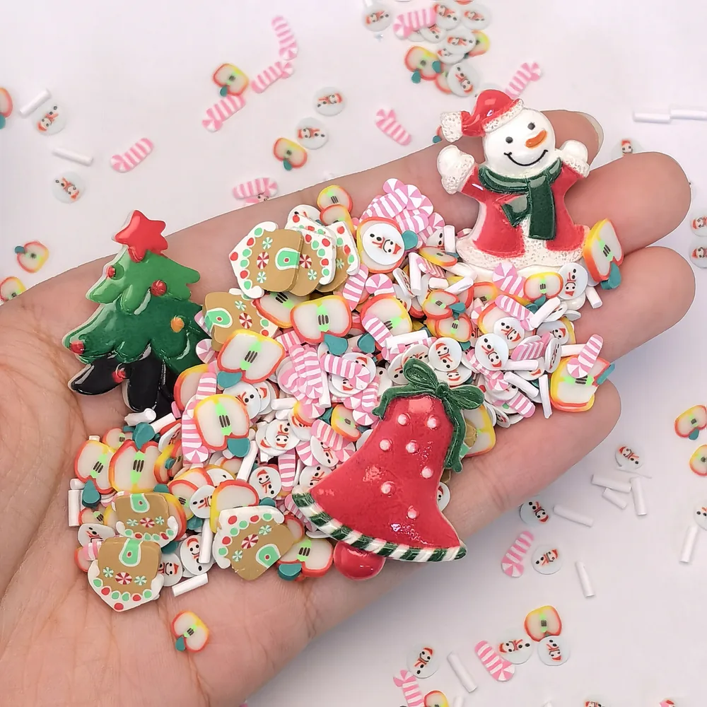 Christmas Tree & Snowman Slime Charm Mix hand-held component close-up, product code SLM10017 thumbnail