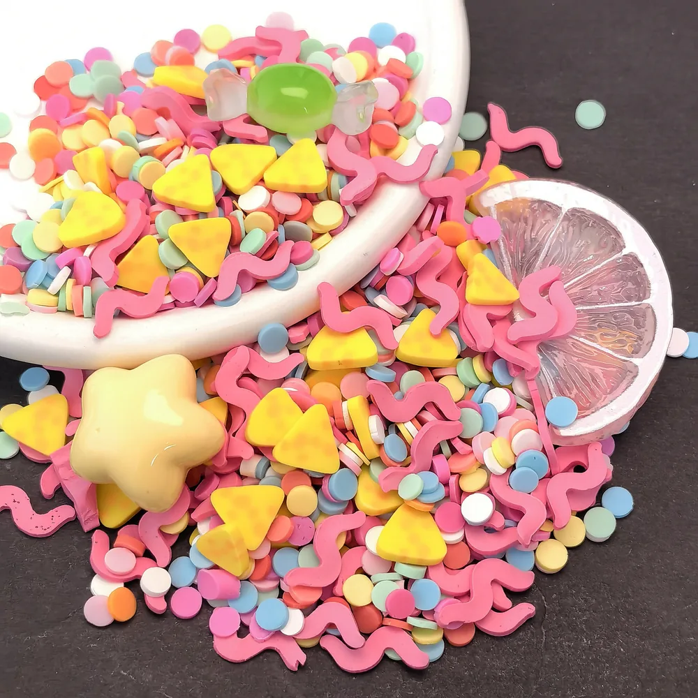 Pink Candy & Citrus Slime Charm Mix dark-background close-up, product code SLM10018 thumbnail