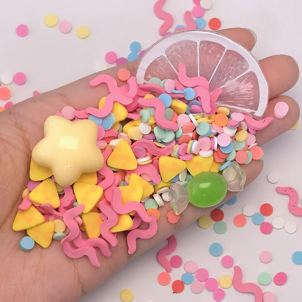 Pink Candy & Citrus Slime Charm Mix hand-held component close-up, product code SLM10018 thumbnail