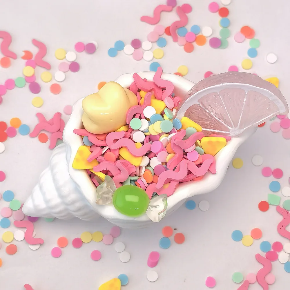 Pink Candy & Citrus Slime Charm Mix shell-bowl presentation, product code SLM10018 thumbnail