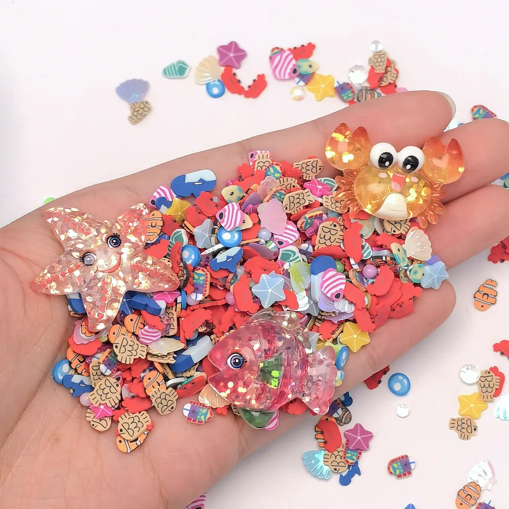 Ocean Crab & Fish Slime Charm Mix hand-held component close-up, product code SLM10019 thumbnail