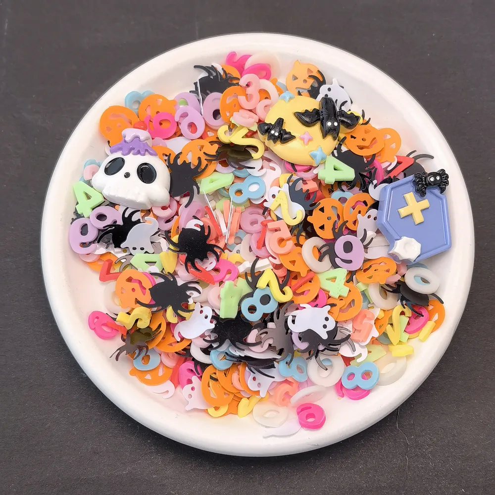 Halloween Skull & Spider Slime Charm Mix, product code SLM10021