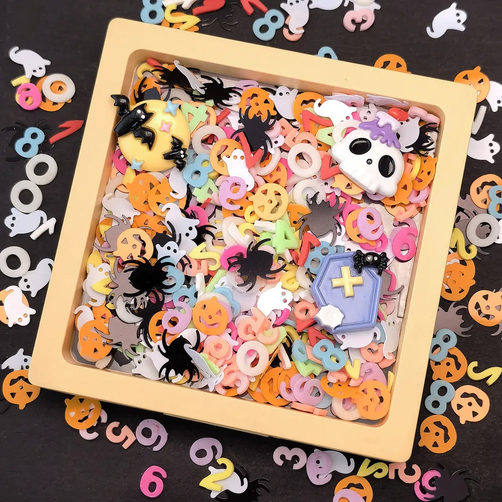 Halloween Skull & Spider Slime Charm Mix display tray presentation, product code SLM10021 thumbnail