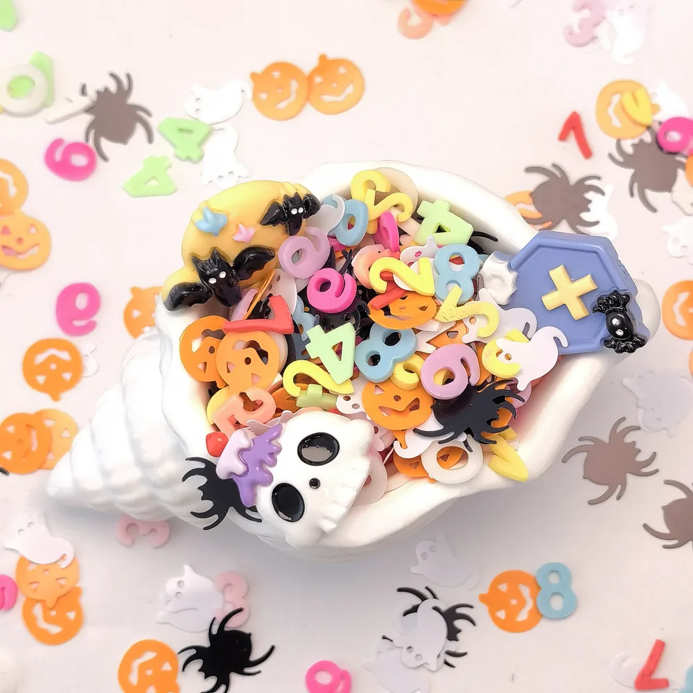 Halloween Skull & Spider Slime Charm Mix shell-bowl presentation, product code SLM10021 thumbnail