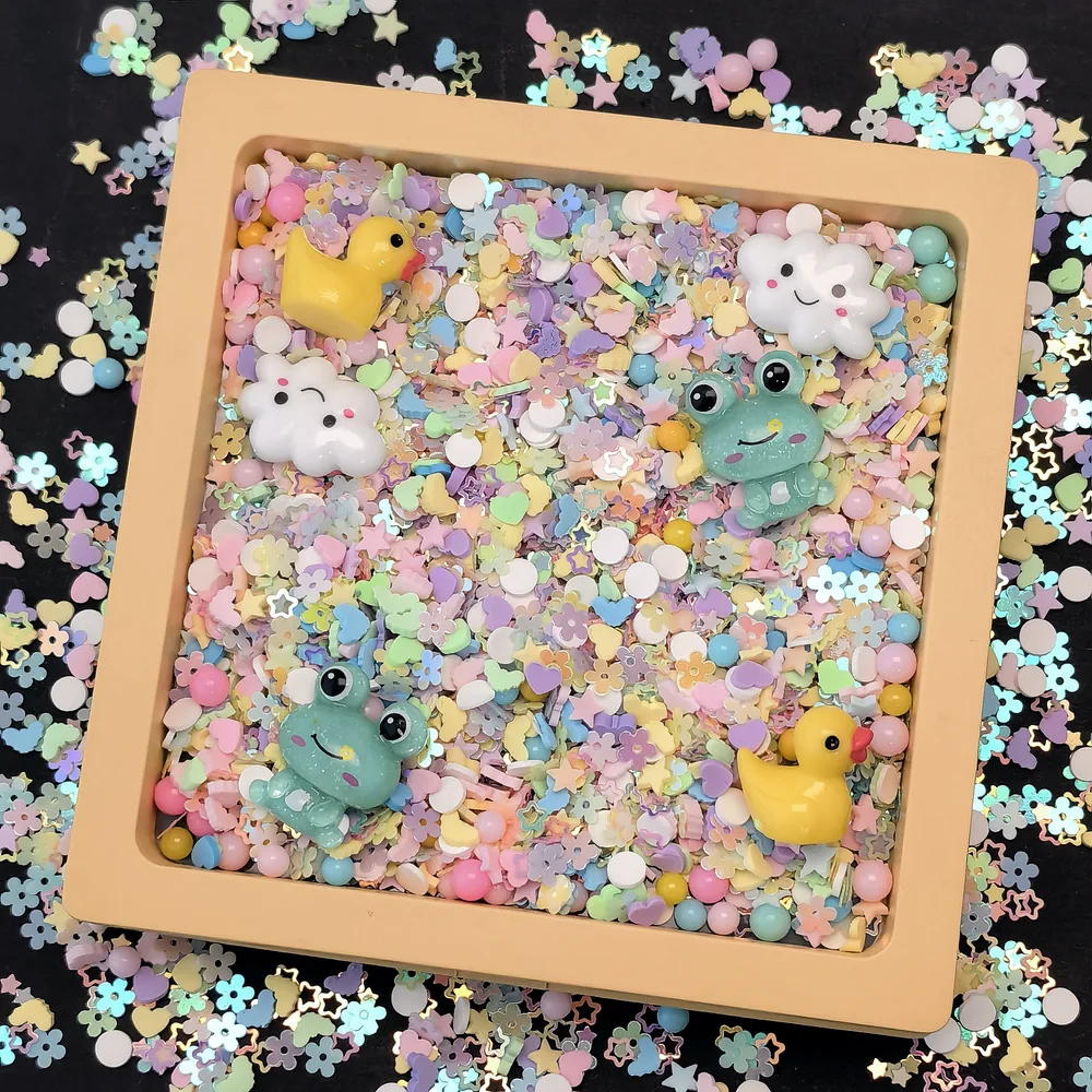 Pastel Frog & Duck Slime Charm Mix display tray presentation, product code SLM10022 thumbnail