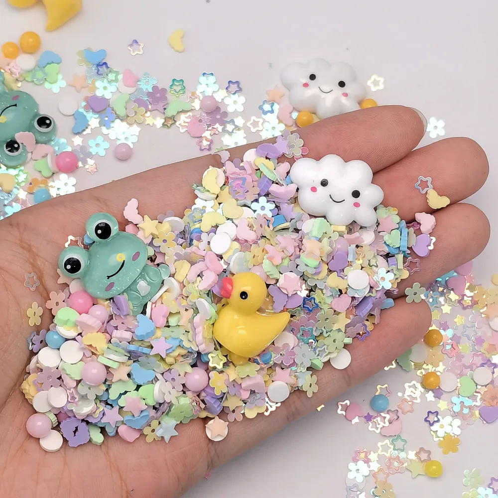 Pastel Frog & Duck Slime Charm Mix hand-held component close-up, product code SLM10022 thumbnail