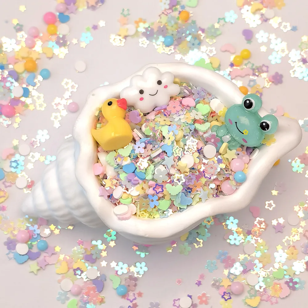 Pastel Frog & Duck Slime Charm Mix shell-bowl presentation, product code SLM10022 thumbnail