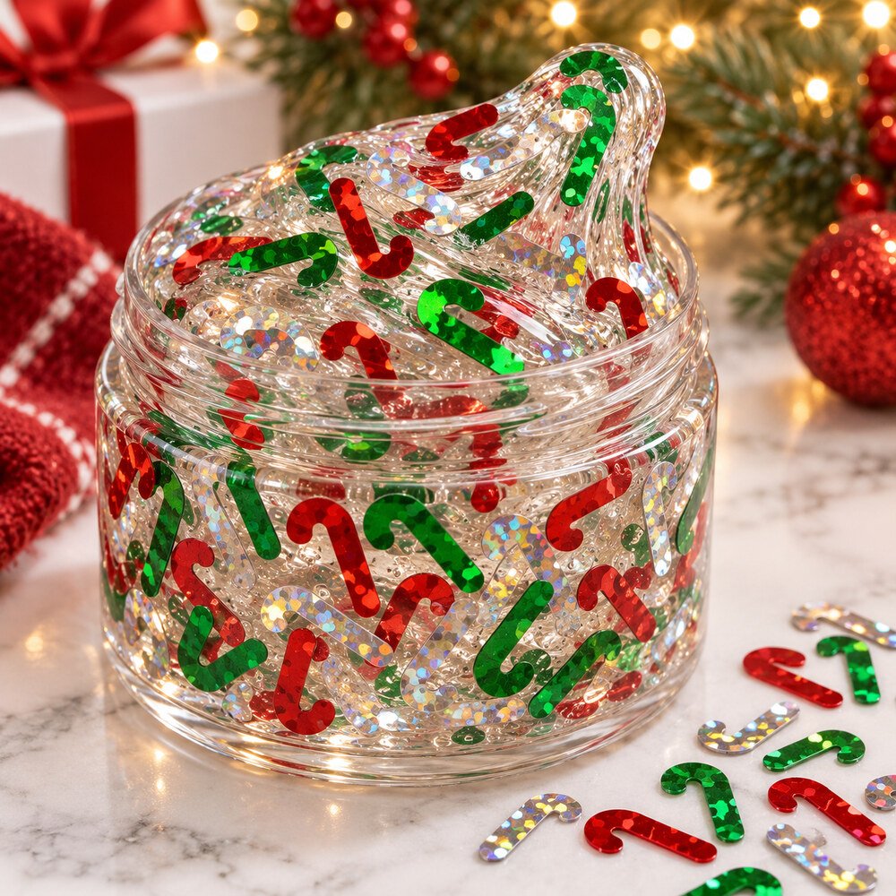 Wholesale 500 g Christmas Candy Cane Sequin Confetti Mix in Red, Green, Silver and Gold application scene, product code MA175 thumbnail