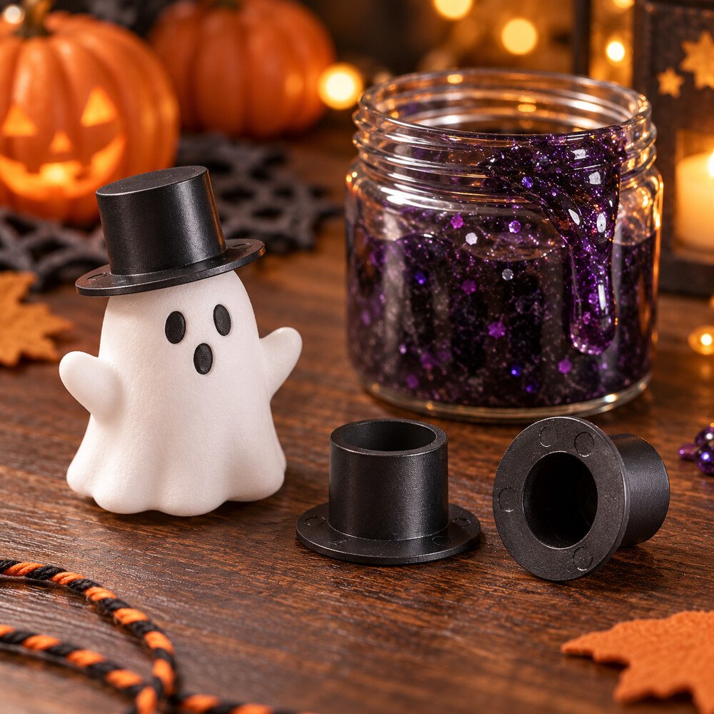 Wholesale Mini Black Plastic Clown Hats for Halloween Dolls, Miniatures and DIY Costume Crafts application scene, product code RW22338 thumbnail