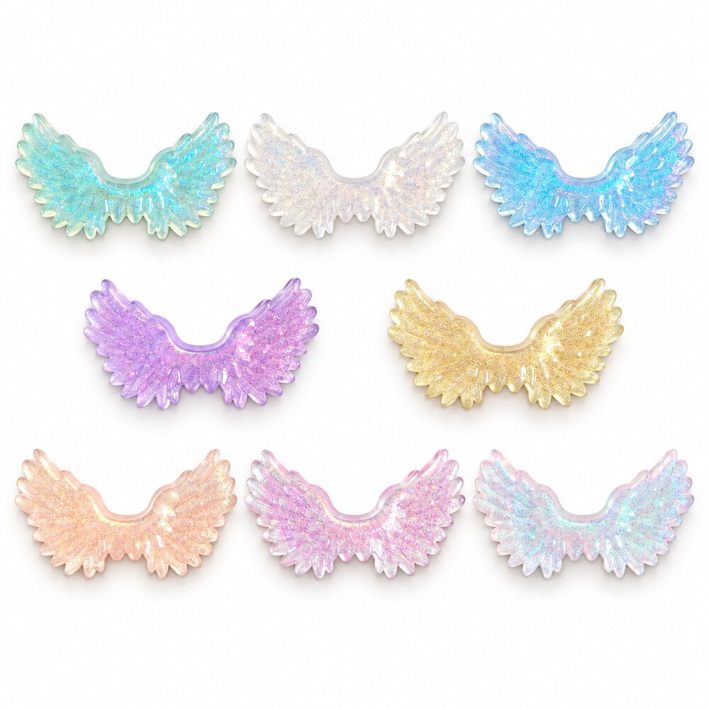 Wholesale 20×55 mm 3D Glitter Angel Wings for Christmas Ornaments and DIY Craft Decorations assortment, product code RW22754