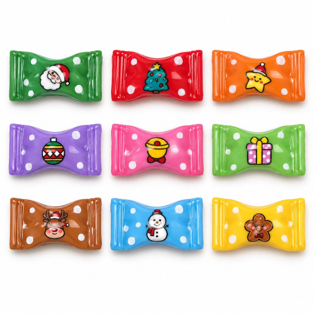 Wholesale Christmas Candy Flatback Resin Cabochons for Hair Bows, Scrapbooking and Decoden Crafts assortment, product code RW25830