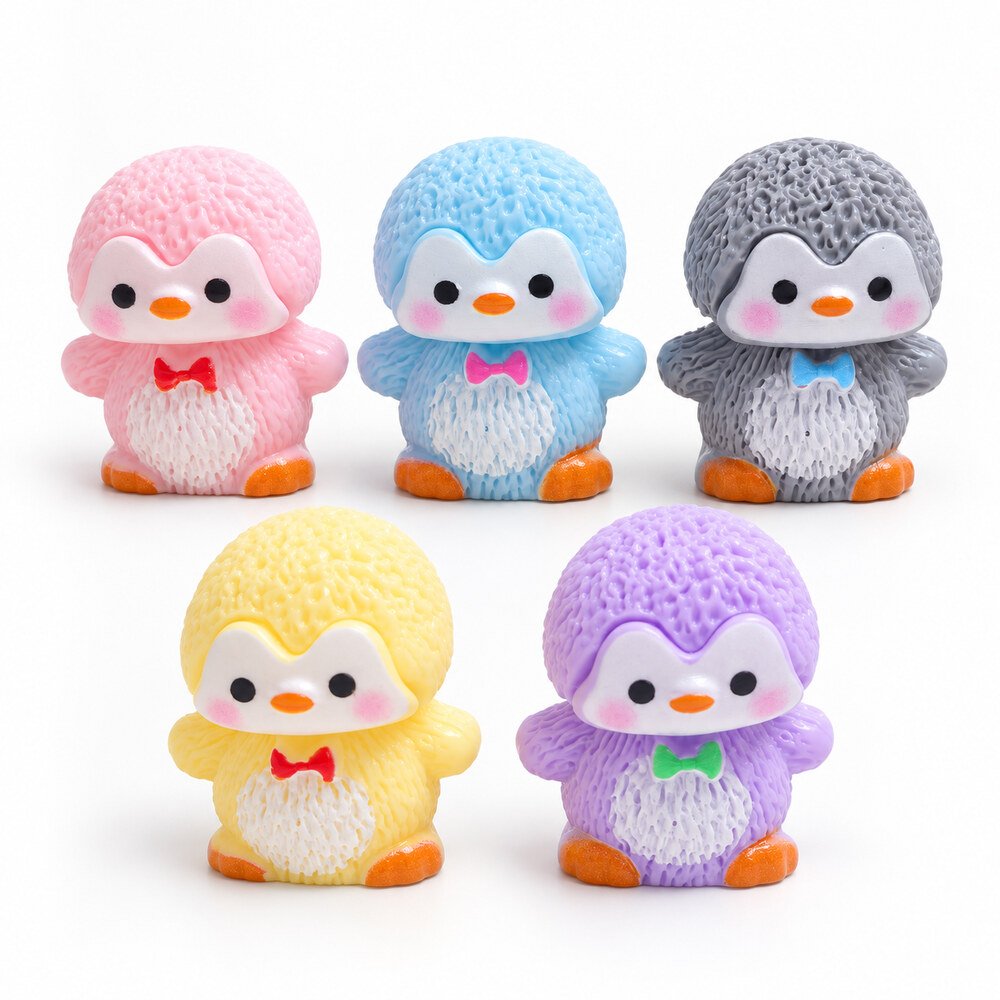 Wholesale Mini Penguin Resin Figurines for Winter Slime, Fairy Gardens and Christmas Displays assortment, product code RW26499