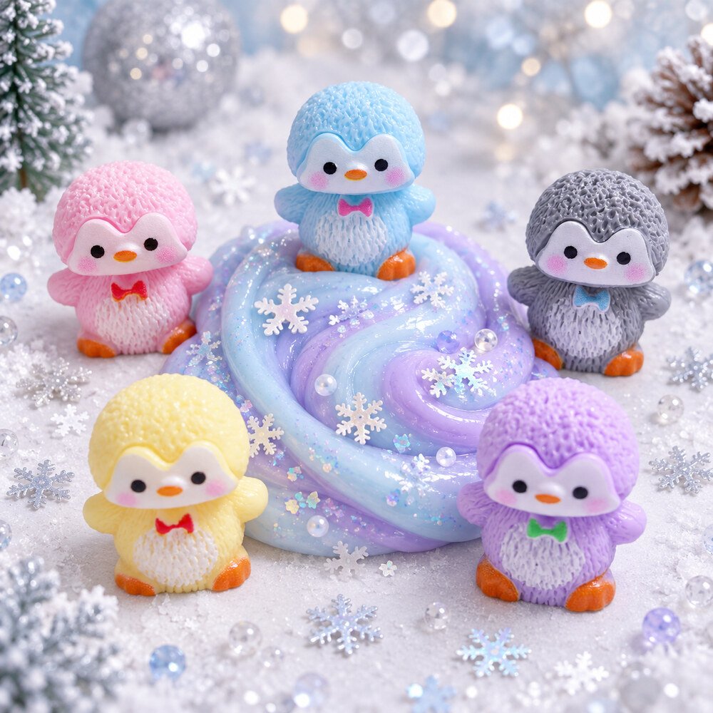 Wholesale Mini Penguin Resin Figurines for Winter Slime, Fairy Gardens and Christmas Displays application scene, product code RW26499 thumbnail