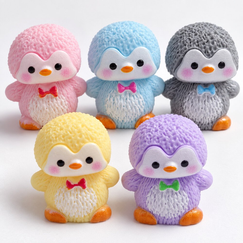 Wholesale Mini Penguin Resin Figurines for Winter Slime, Fairy Gardens and Christmas Displays material and detail image, product code RW26499 thumbnail